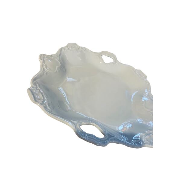 Kaiser Alka Kunst Vintage White Square Porcelain Handled Bon Bon Tray Dish - Picture 3 of 11